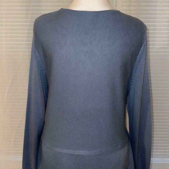 J. Jill M Light Blue Fine Knit Wool Blend Sweater Tunic - Picture 4 of 10
